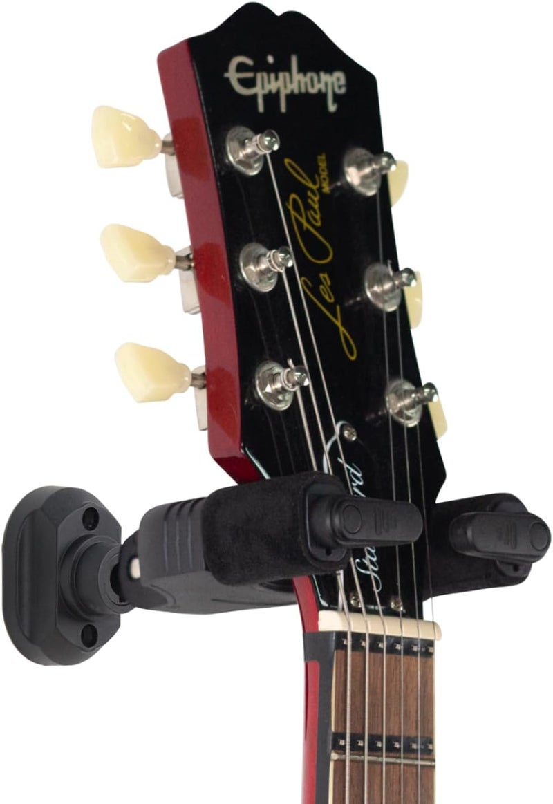 AUPHY Guitar Wall Mount Auto Lock,Guitar Wall Holder with Nitro-Safe Velvet,Universal Compatibility for All Headstocks and Neck Widths Supports Acoustic, Electric, and Bass Guitars - Image 1